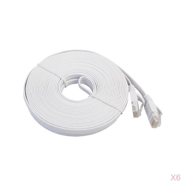 6Pieces Cat6 UTP Ethernet Network Patch Cable Connectors Lan Wire 25ft