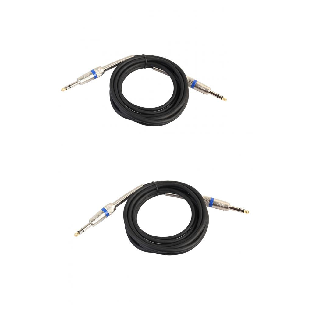2Pieces 1/4'' 6.35mm TRS Interconnect Patch Cable Lead Microphone Cord 10ft
