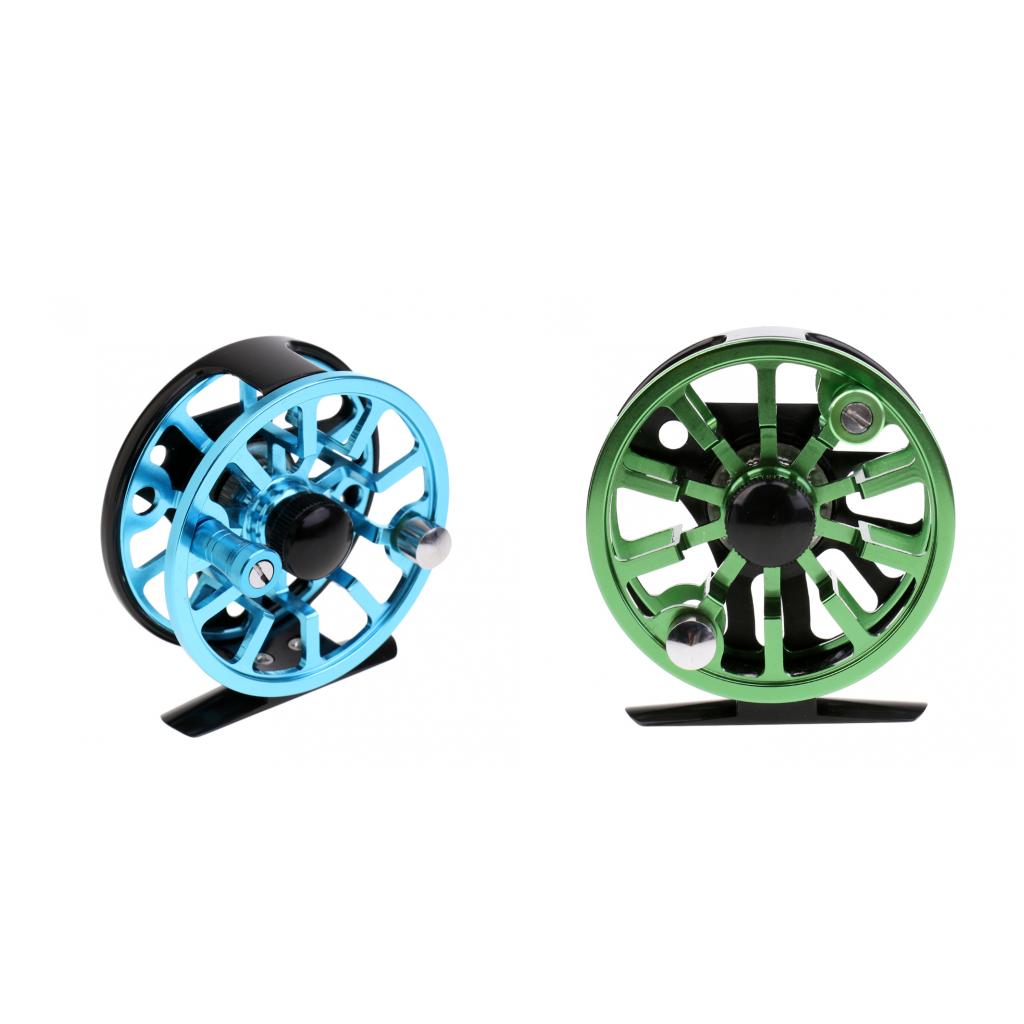 2x CNC Machined Aluminum Alloy Fly Fishing Reel Right Left-Handed Blue Green