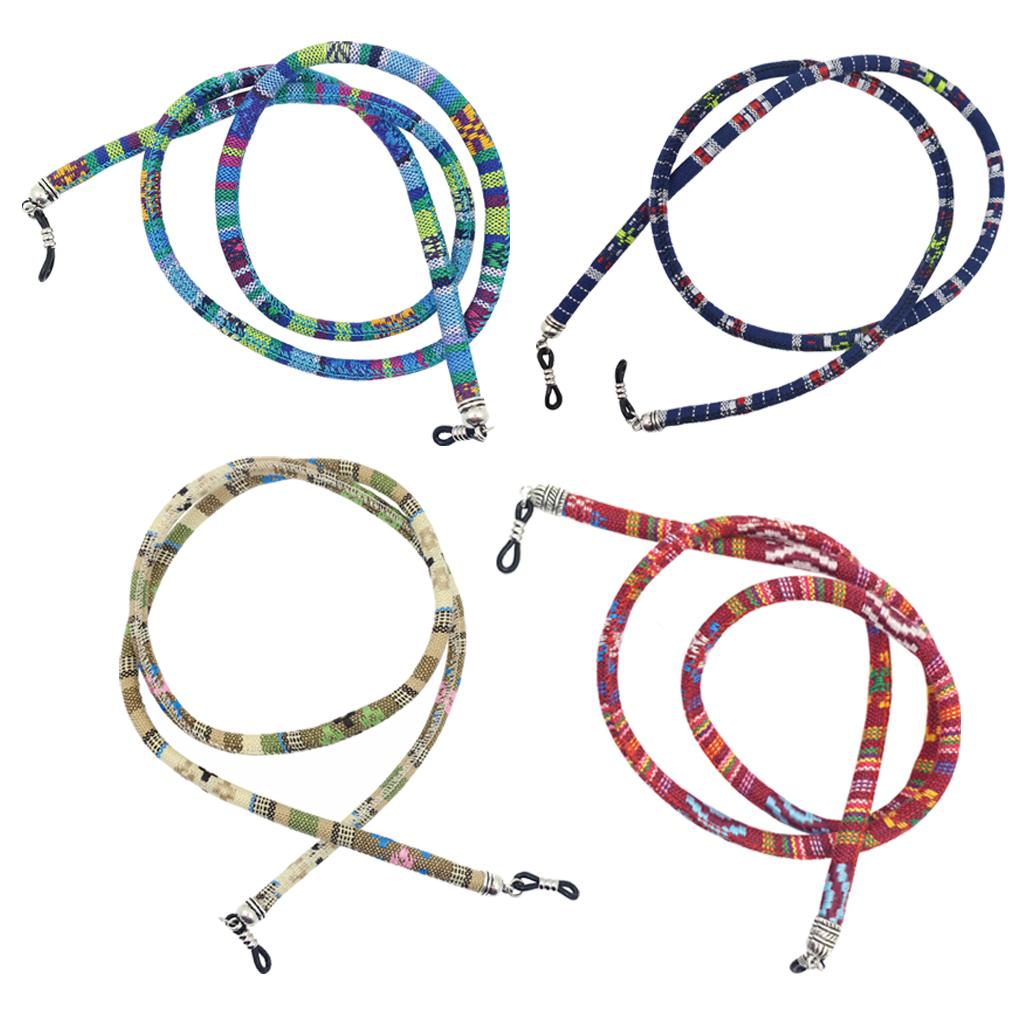 4Pcs Ethnic Coarse Cotton Eyeglasses Rope Sunglasses Holder Chain Retainer