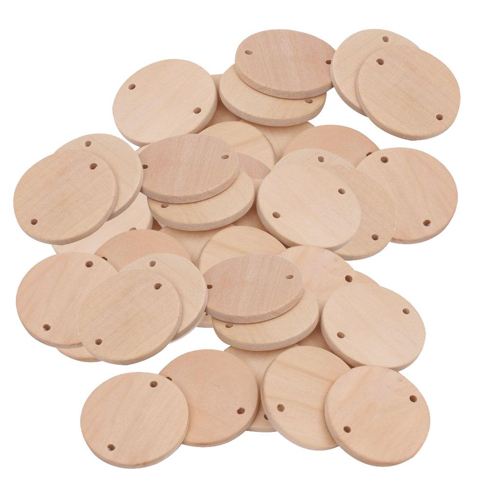 60 Pieces Wholesale Wood Circle Discs Log Discs Untreated Wood Slice DIY