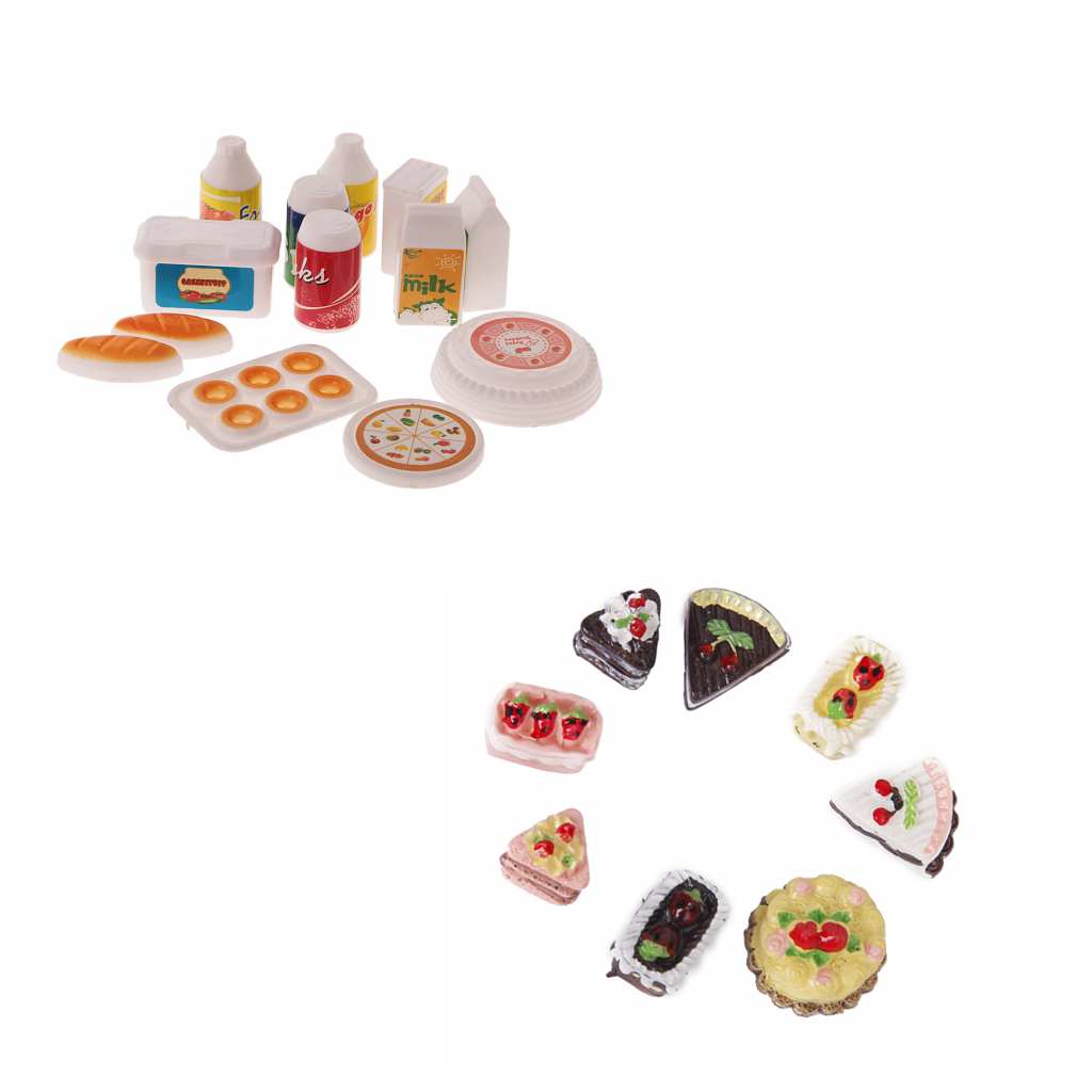 20Pcs Miniature Kitchenware Cookware Cake for Barbie Dolls House Accessories