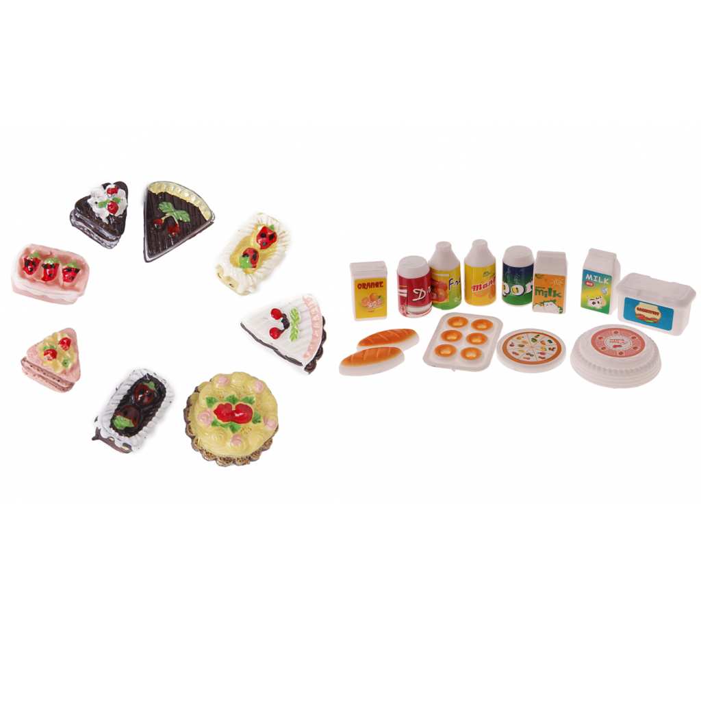 20Pcs Miniature Kitchenware Cookware Cake for Barbie Dolls House Accessories