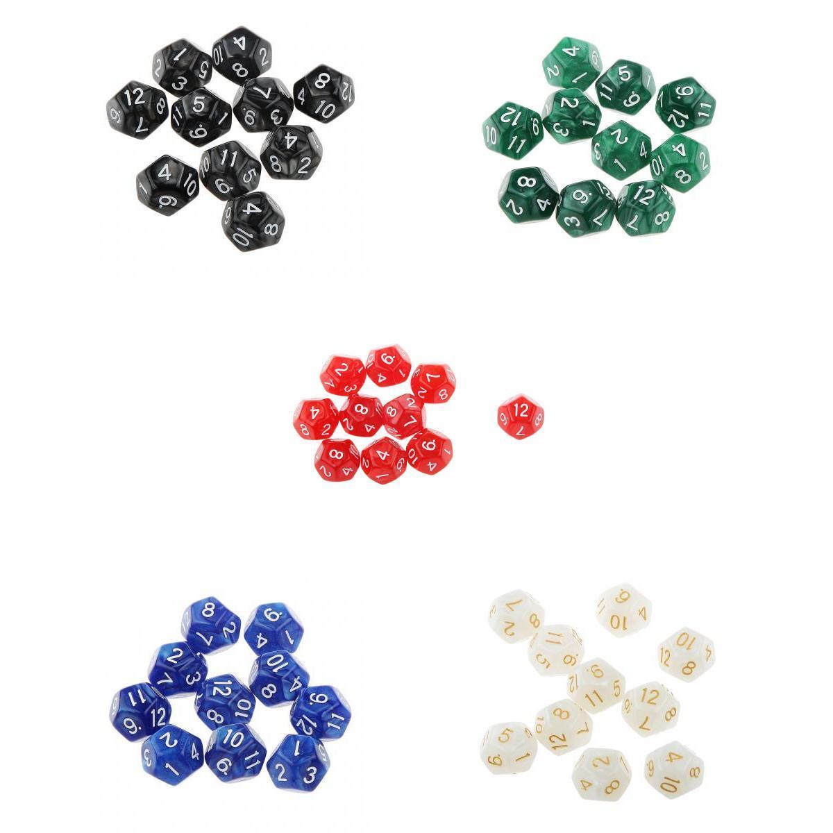 50 Pieces Polyhedral Dice D12 Dice Set for D&D RPG Accessories
