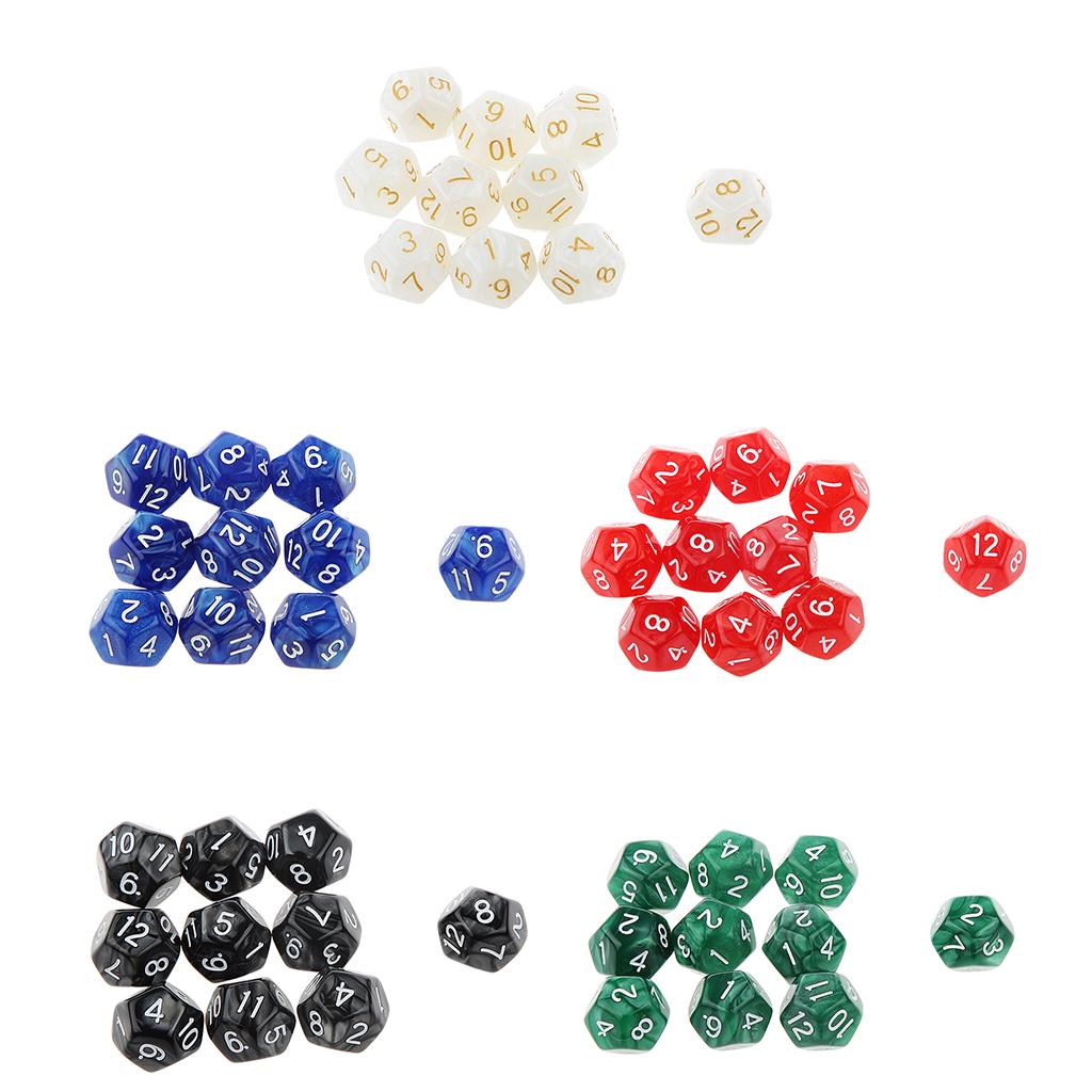50 Pieces Polyhedral Dice D12 Dice Set for D&D RPG Accessories