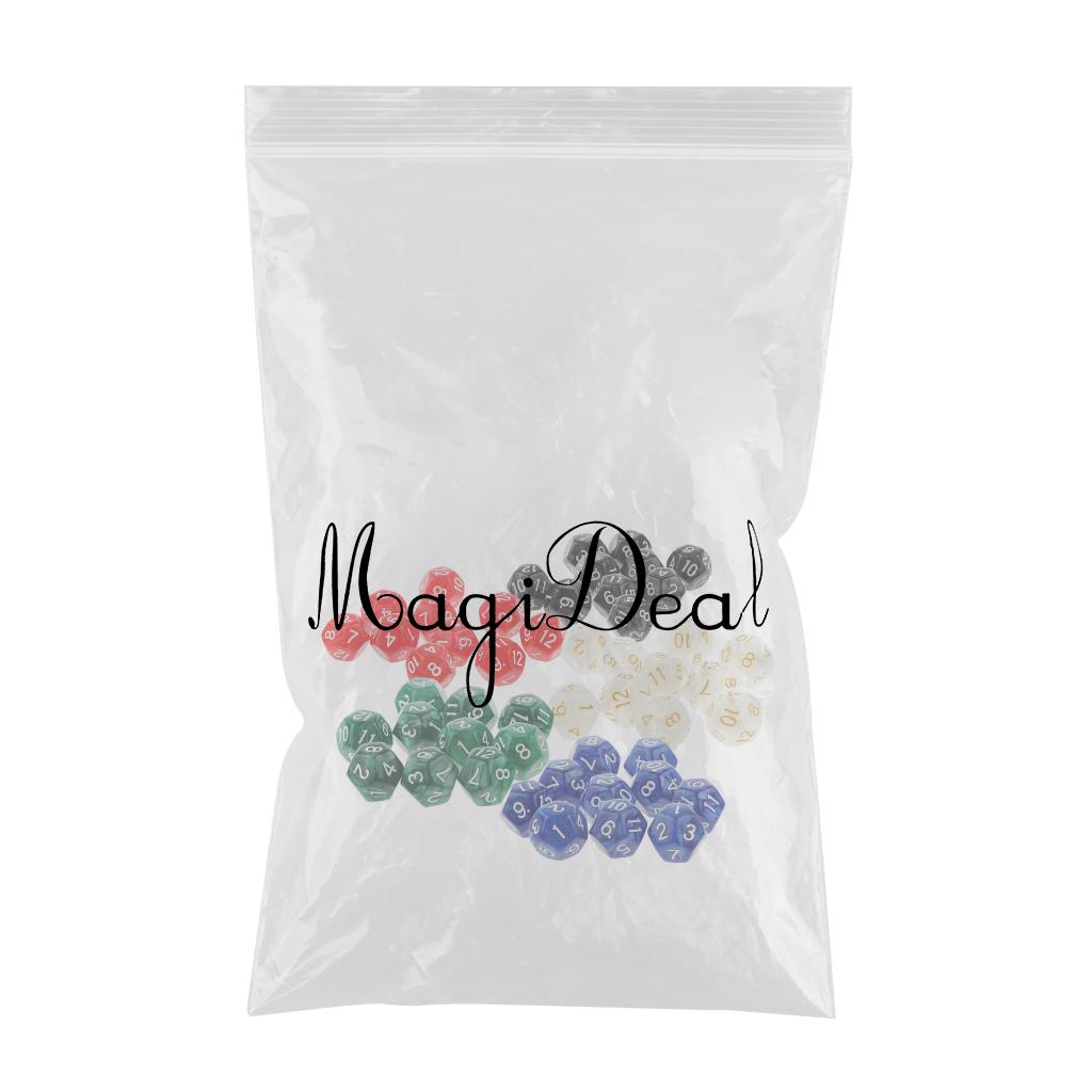 50 Pieces Polyhedral Dice D12 Dice Set for D&D RPG Accessories