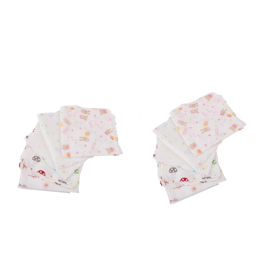 Baby Burp Cloths Handkerchief Gauze Nursing Towel 10Pcs