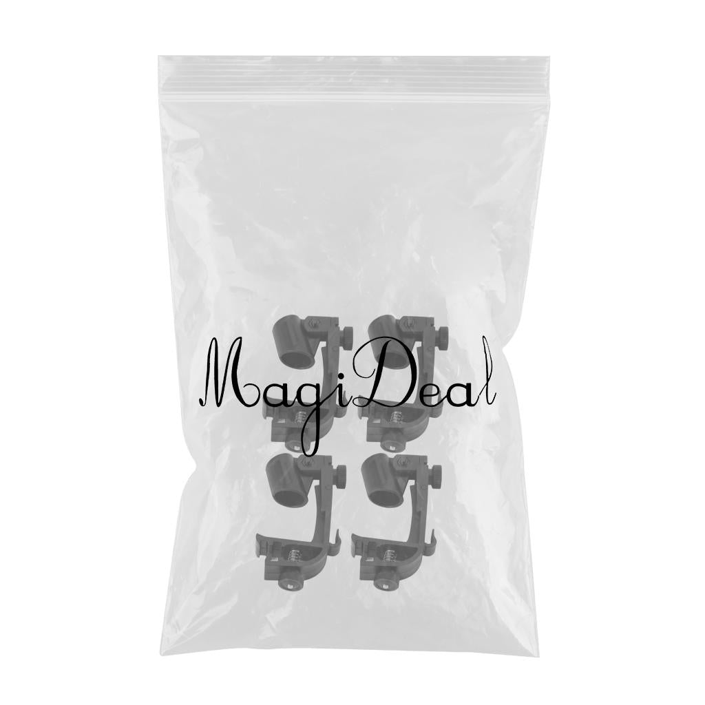 4Pcs Anti Shake Adjustable Height Clip-on Drum Mount Microphone Clamp Holder