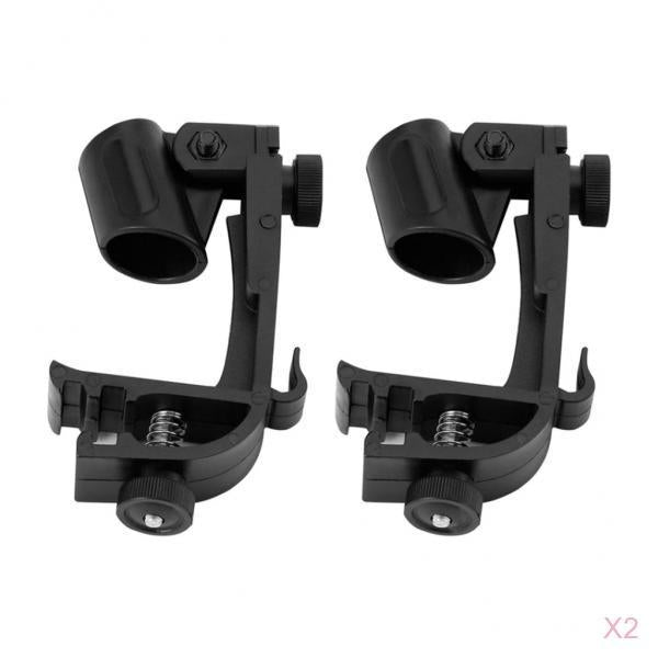 4Pcs Anti Shake Adjustable Height Clip-on Drum Mount Microphone Clamp Holder