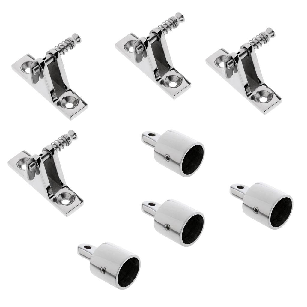 4xBoat Canopy/Cover Quick Release Pin Deck Mount Bimini Top for Eye End Cap