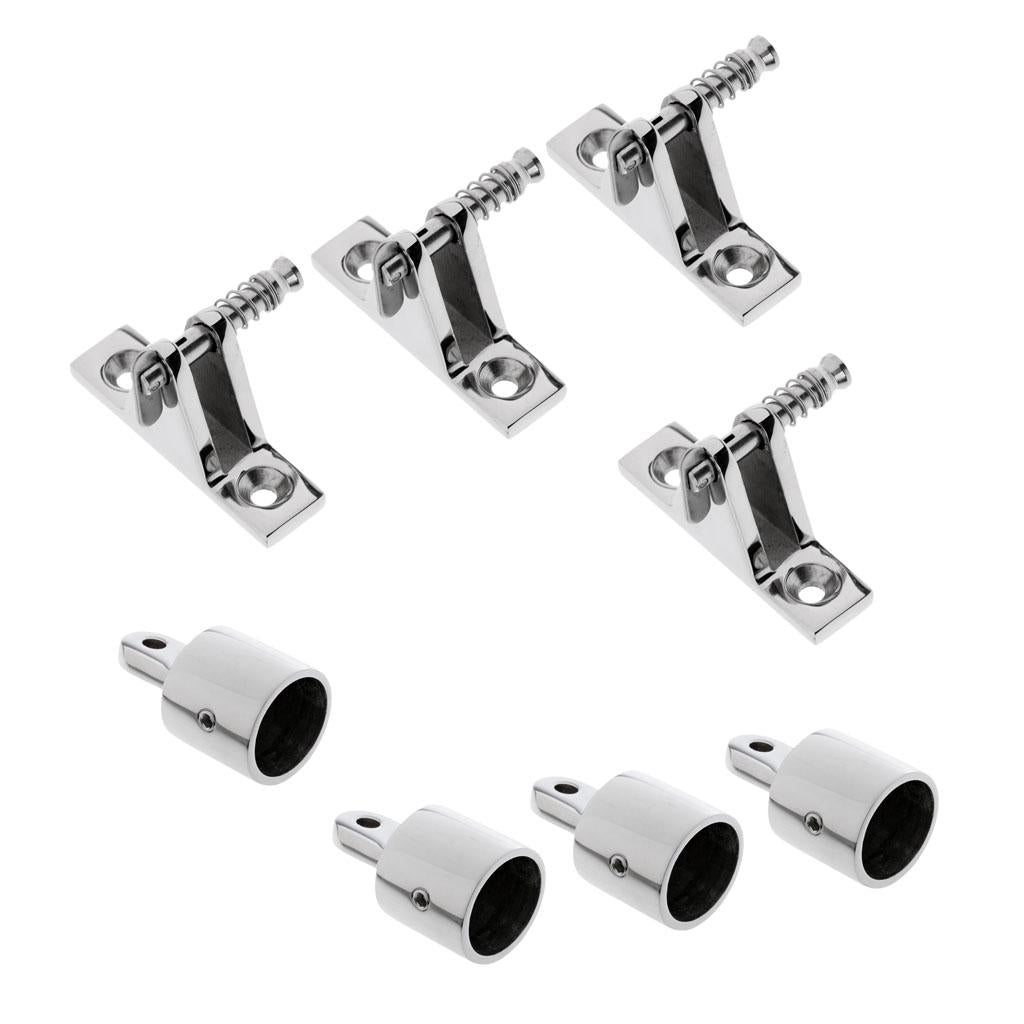 4xBoat Canopy/Cover Quick Release Pin Deck Mount Bimini Top for Eye End Cap