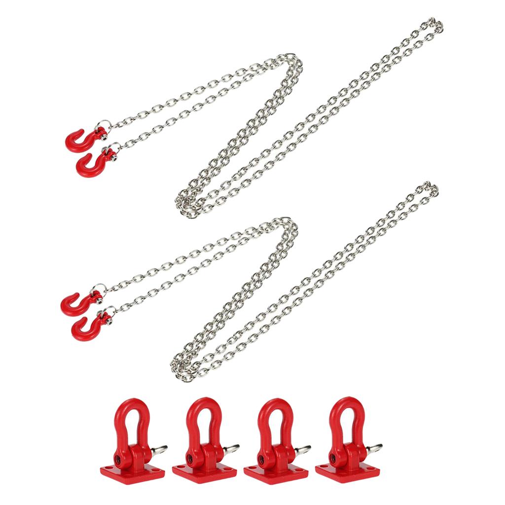 6PCS RC Rock Crawler 1:10 Tow Hook w/ Tow Chain for Axial SCX10