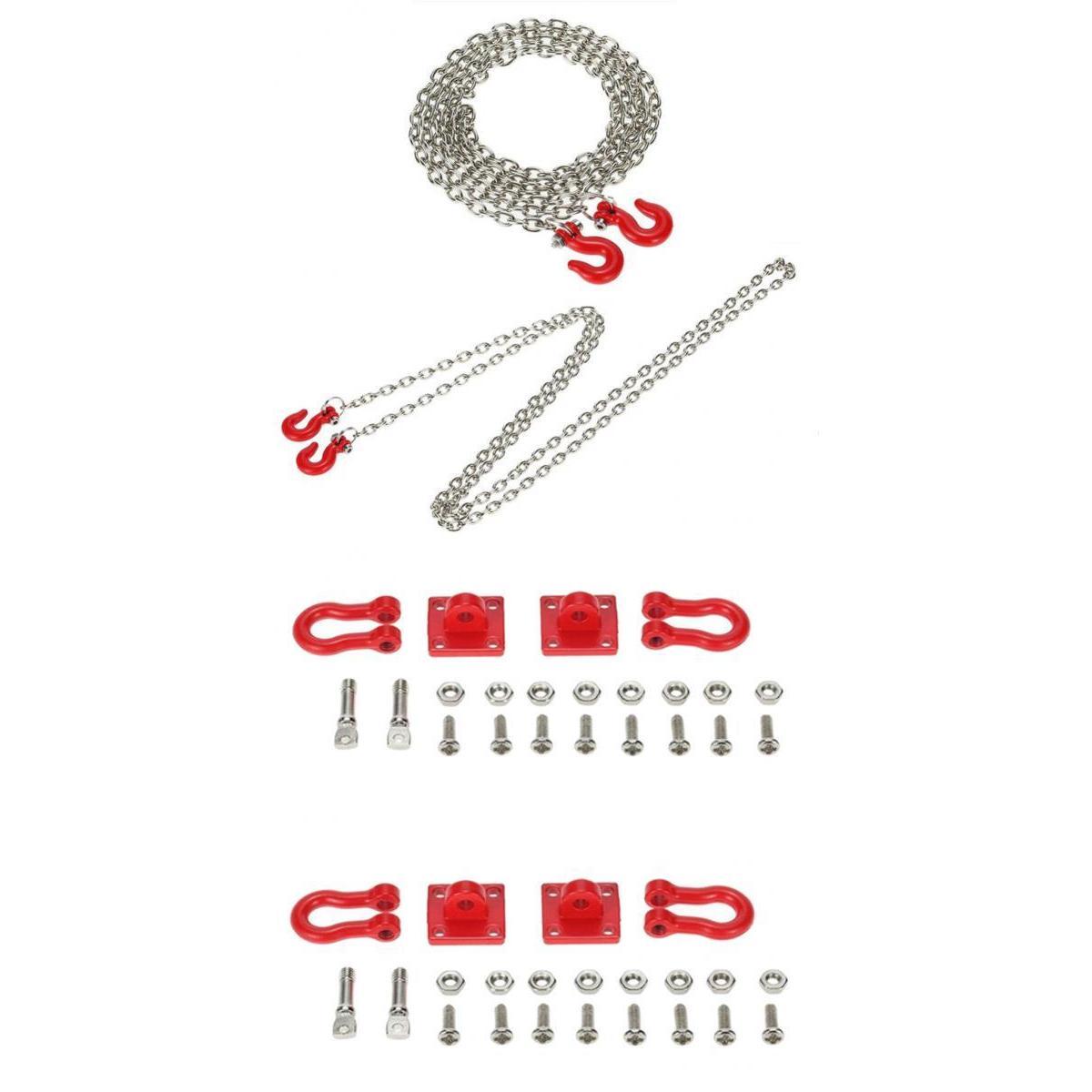 6PCS RC Rock Crawler 1:10 Tow Hook w/ Tow Chain for Axial SCX10