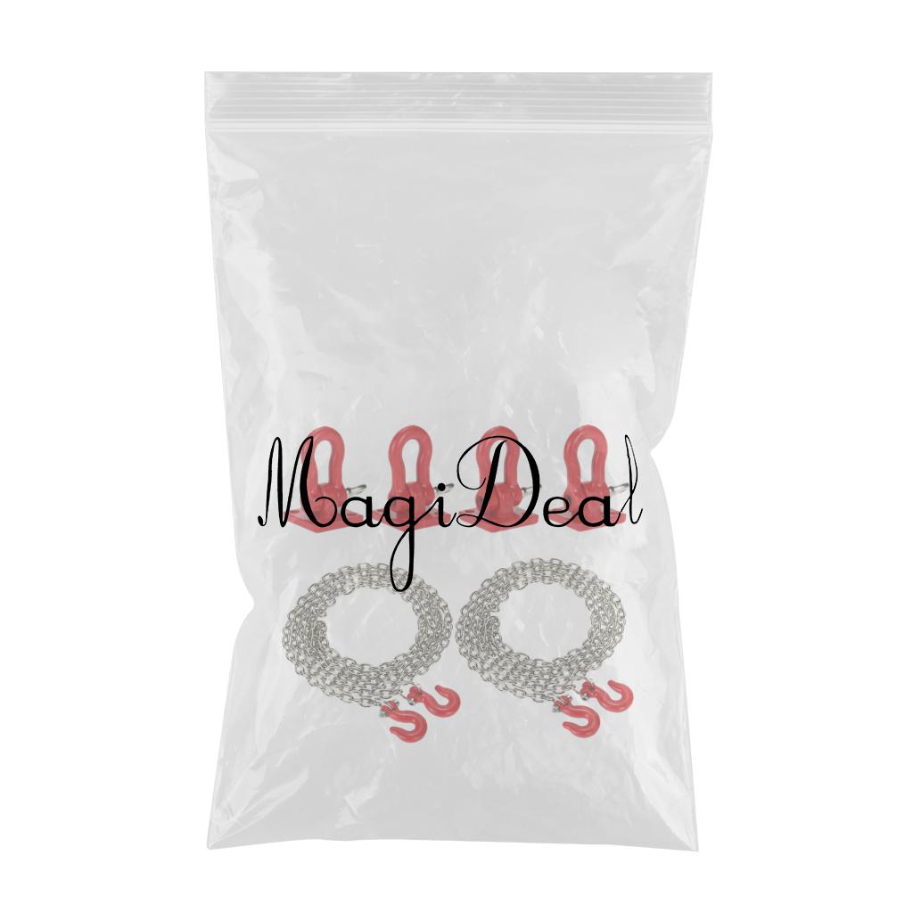 6PCS RC Rock Crawler 1:10 Tow Hook w/ Tow Chain for Axial SCX10