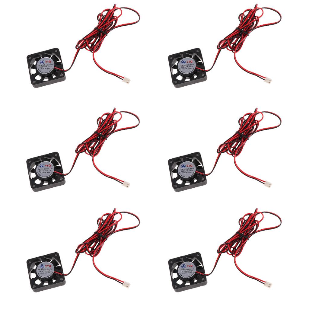 6Pcs silent 24V 40mmx40mmx10mm 4010 DC Brushless Cooling Fan for 3D Printer