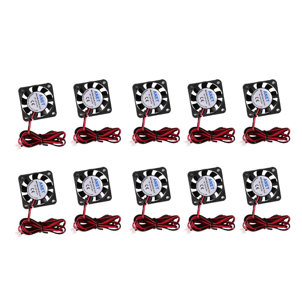 10 Pcs Ultra-silent 12V 40x40x10mm DC Brushless Cooling Fan for 3D Printer