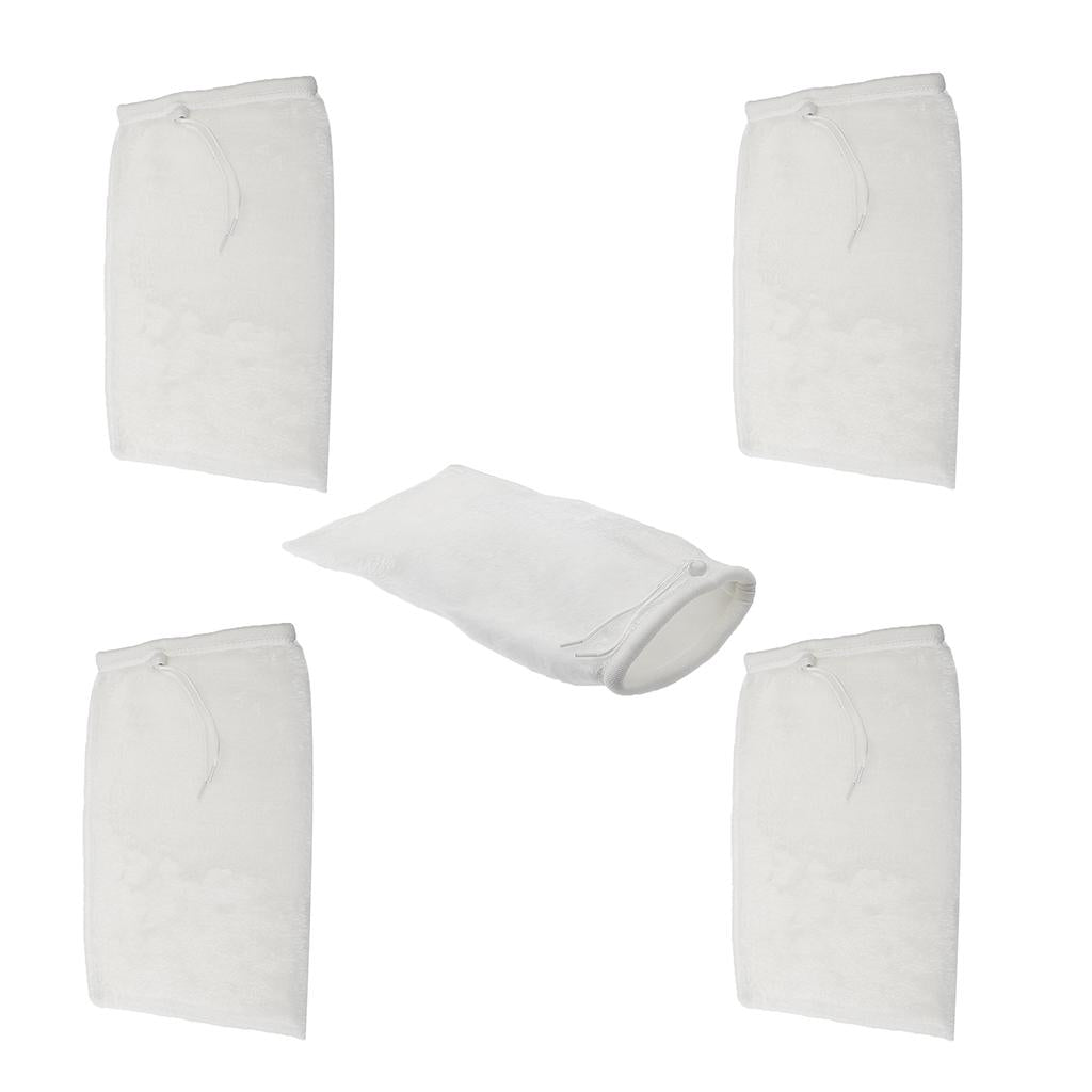 5x Reusable Aquarium Filter Drawstring Filtration Bag Sump Filter 20x35cm