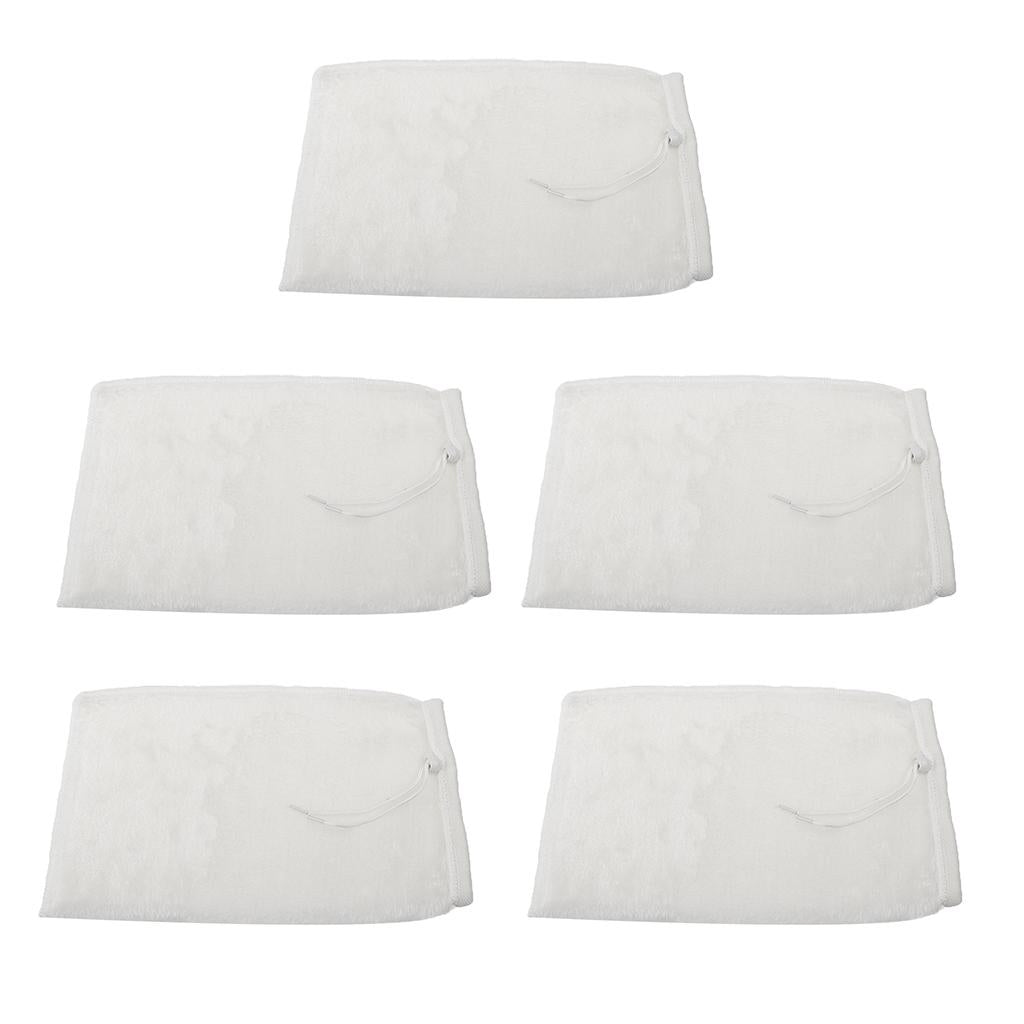 5x Reusable Aquarium Filter Drawstring Filtration Bag Sump Filter 20x35cm