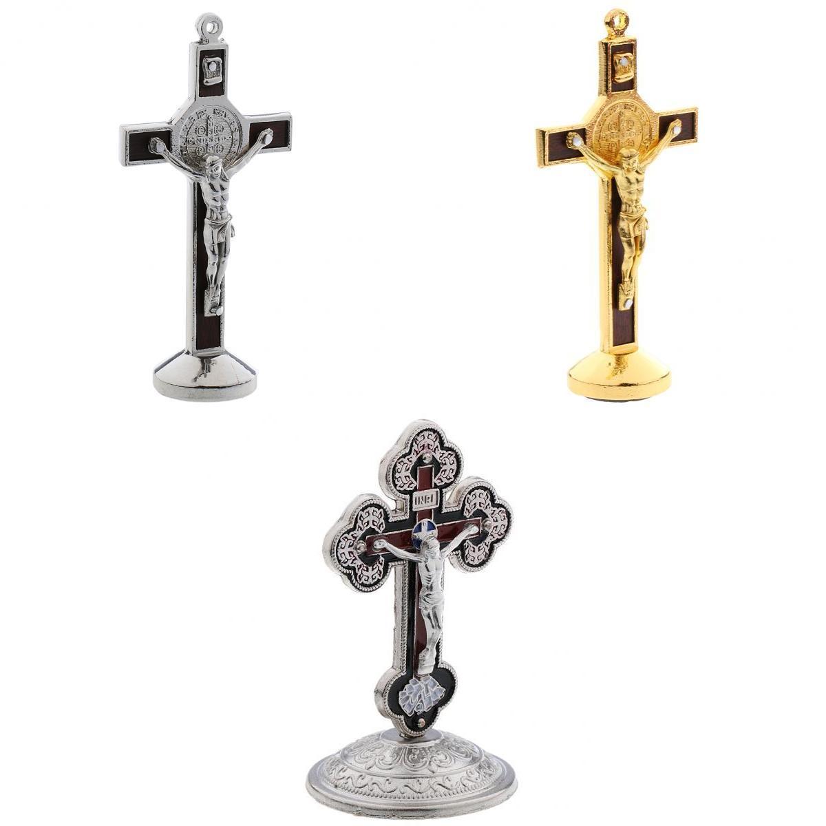3X Crucifix Jesus Christ Cross Statue Figurine for Car Home Chapel Decor