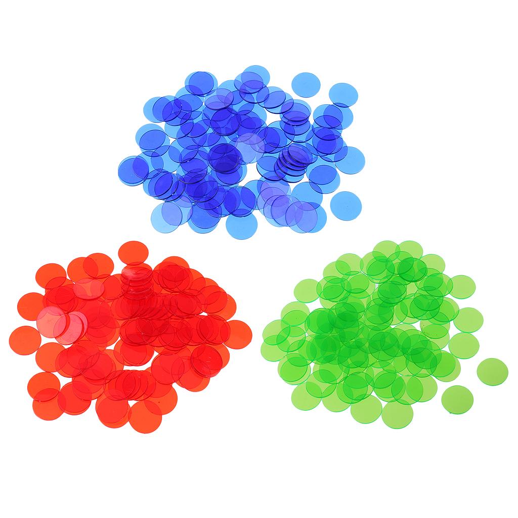 300 Pieces Translucent Bingo Chips 3/4 Inch for Bingo Game Cards Parts