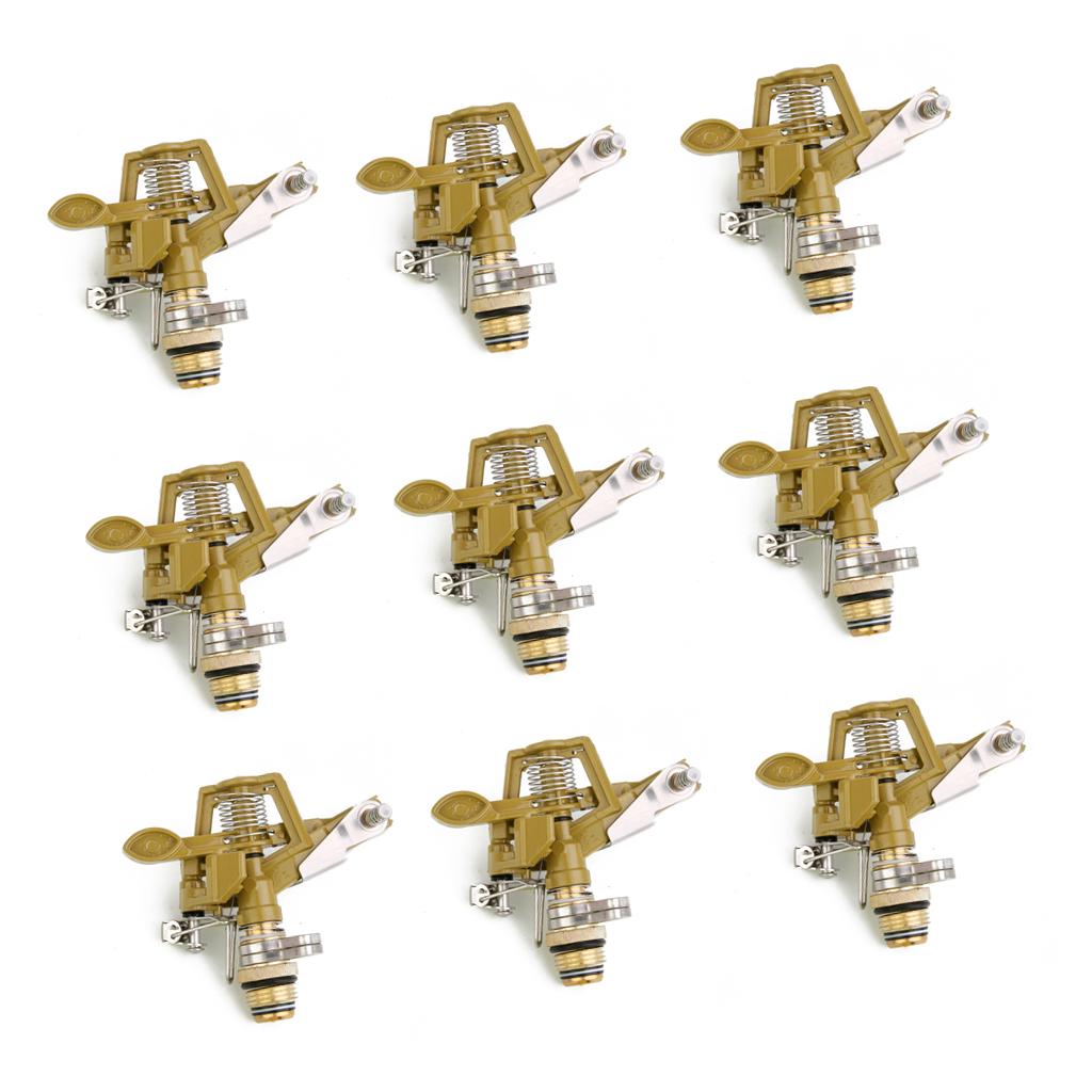 9x Zinc Alloy Impact Sprinkler Garden Lawn Watering Irrigation Spray Head