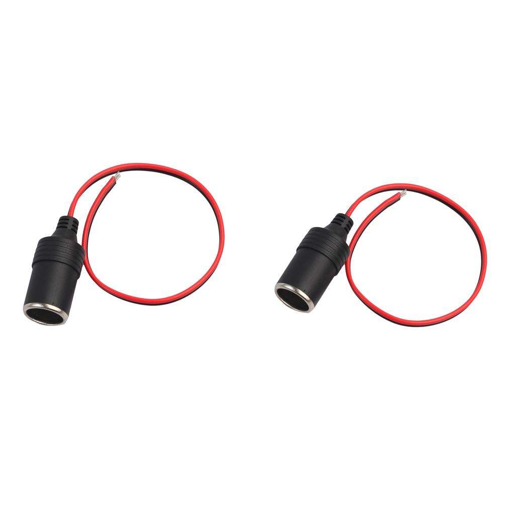 2Pieces Car Female Cigarette Lighter Power Socket Connector Adapter 12V 24V