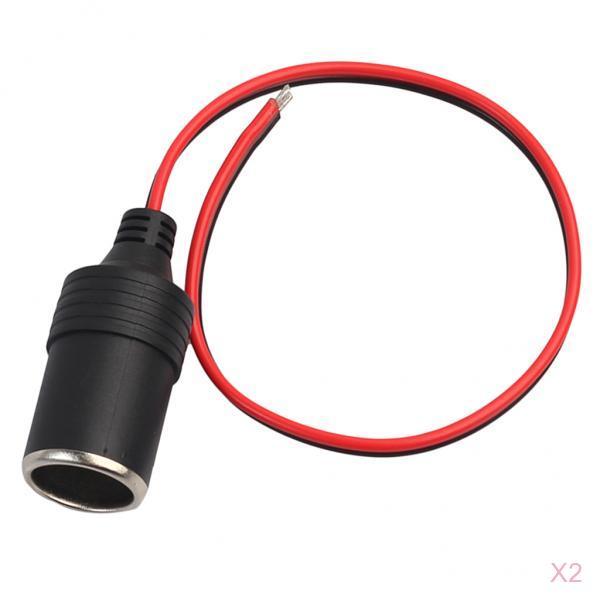 2Pieces Car Female Cigarette Lighter Power Socket Connector Adapter 12V 24V