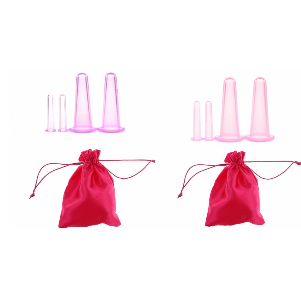 8 Pieces Silicone Vacuum Massage Cupping Set For Body Facial Anti Cellulite