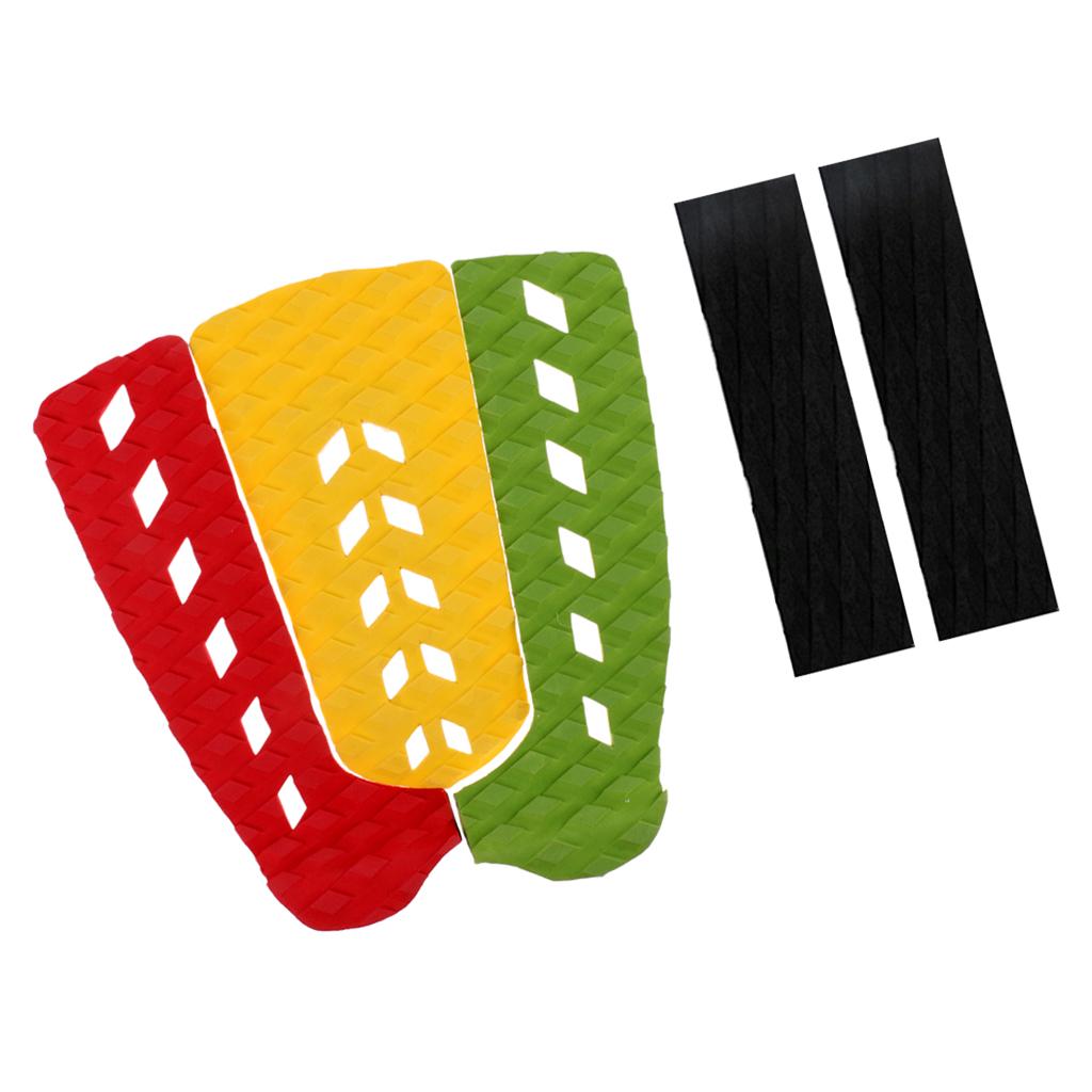3 Pieces Surfboard Traction Pad with 2 Pieces Traction Funboard Pad Bar Grip