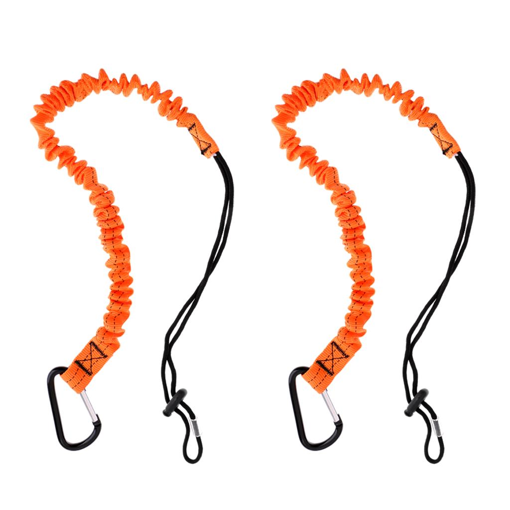 2 Pieces Kayak Canoe Fishing Rod Paddle Leash Accessory Leash with Carabiner