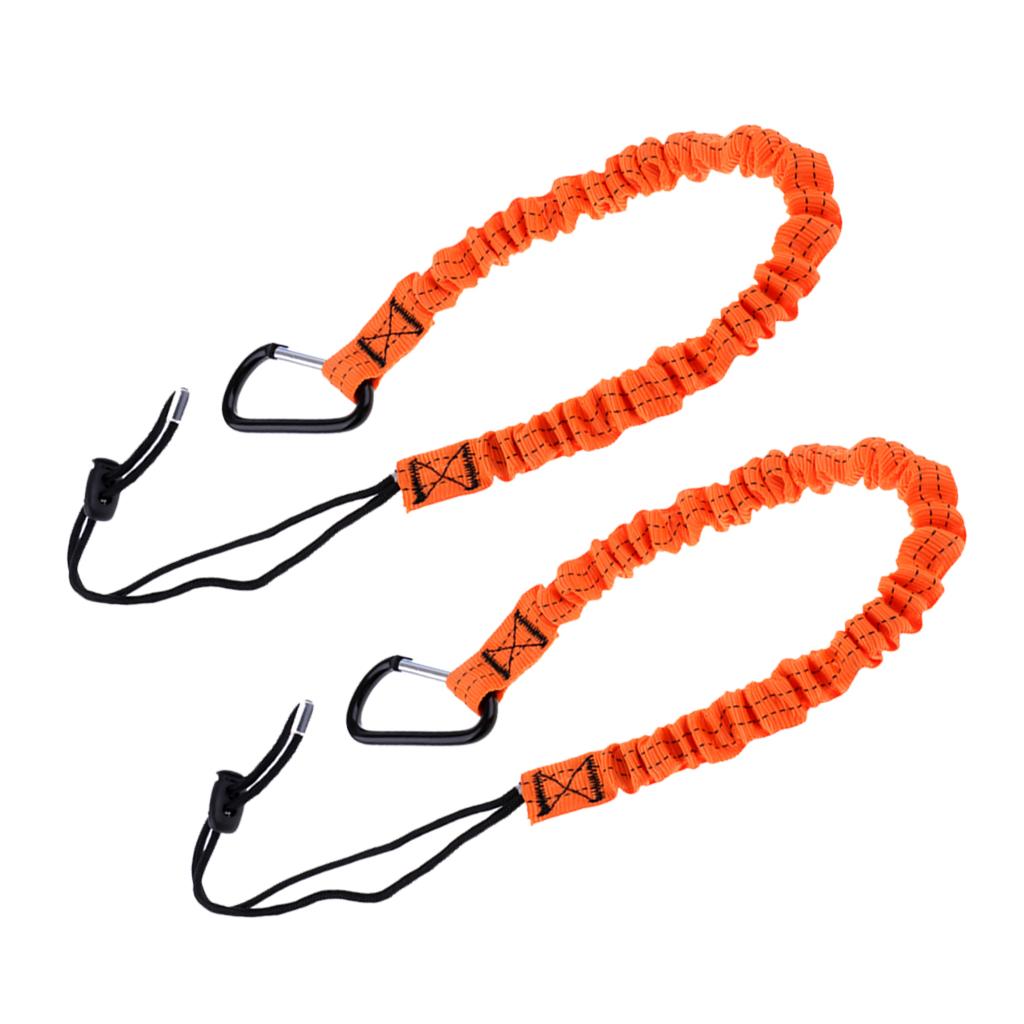 2 Pieces Kayak Canoe Fishing Rod Paddle Leash Accessory Leash with Carabiner