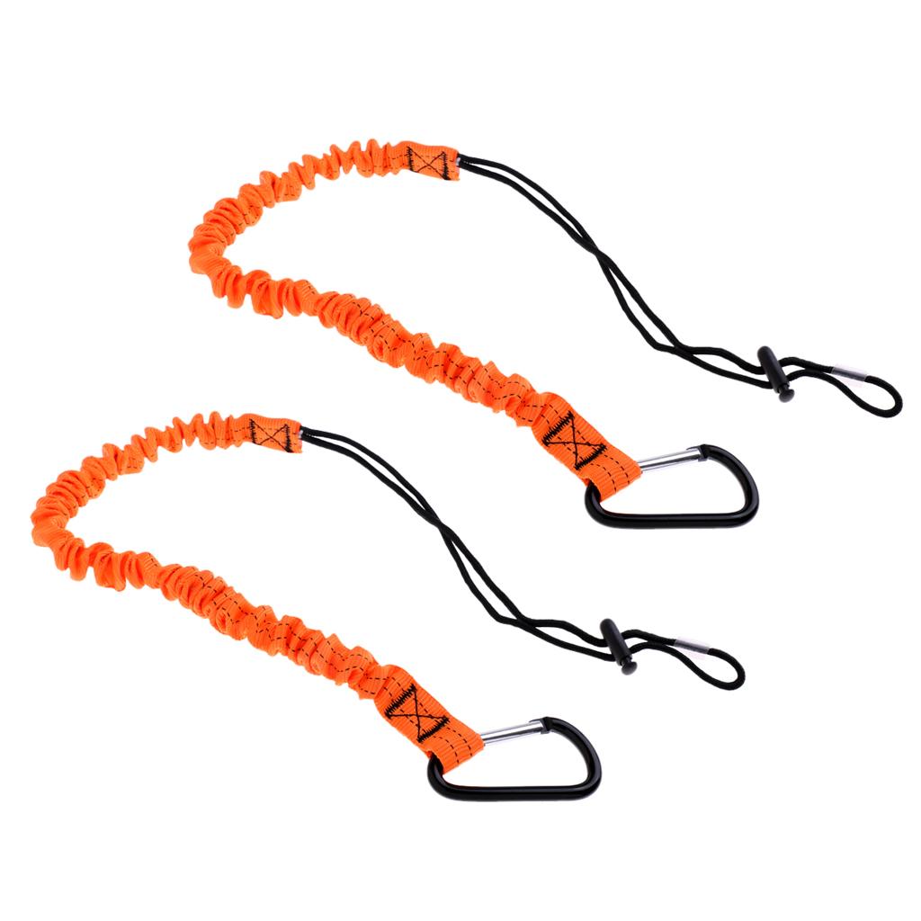 2 Pieces Kayak Canoe Fishing Rod Paddle Leash Accessory Leash with Carabiner