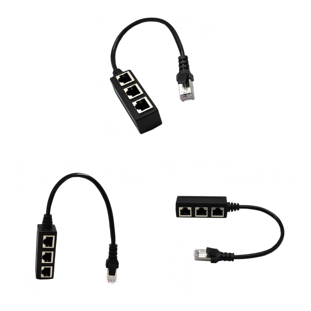 3Pieces 1 To 3 Port Ethernet Switch Y Splitter Adapter Cable