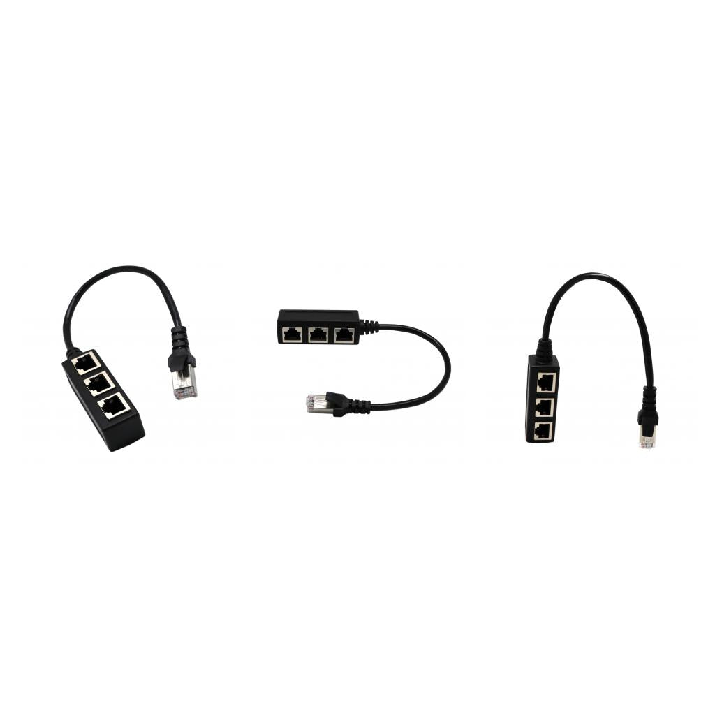 3Pieces 1 To 3 Port Ethernet Switch Y Splitter Adapter Cable