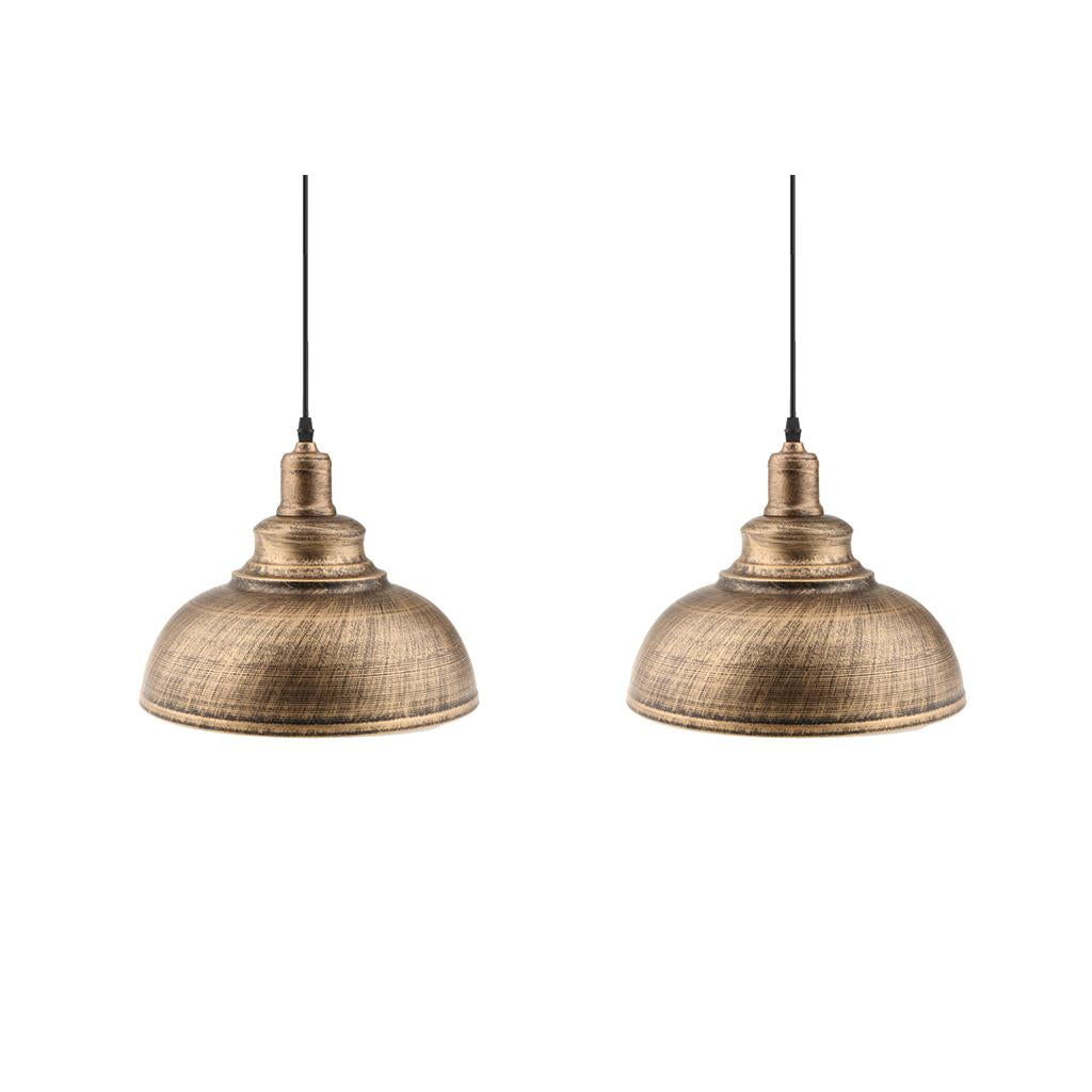 2x Ceiling Light Shade Cover Pendant Lampshade Bronze - with Lamp Line