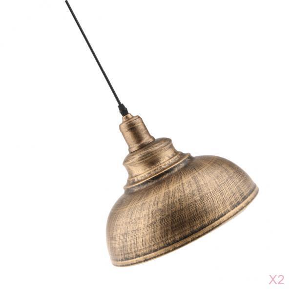 2x Ceiling Light Shade Cover Pendant Lampshade Bronze - with Lamp Line