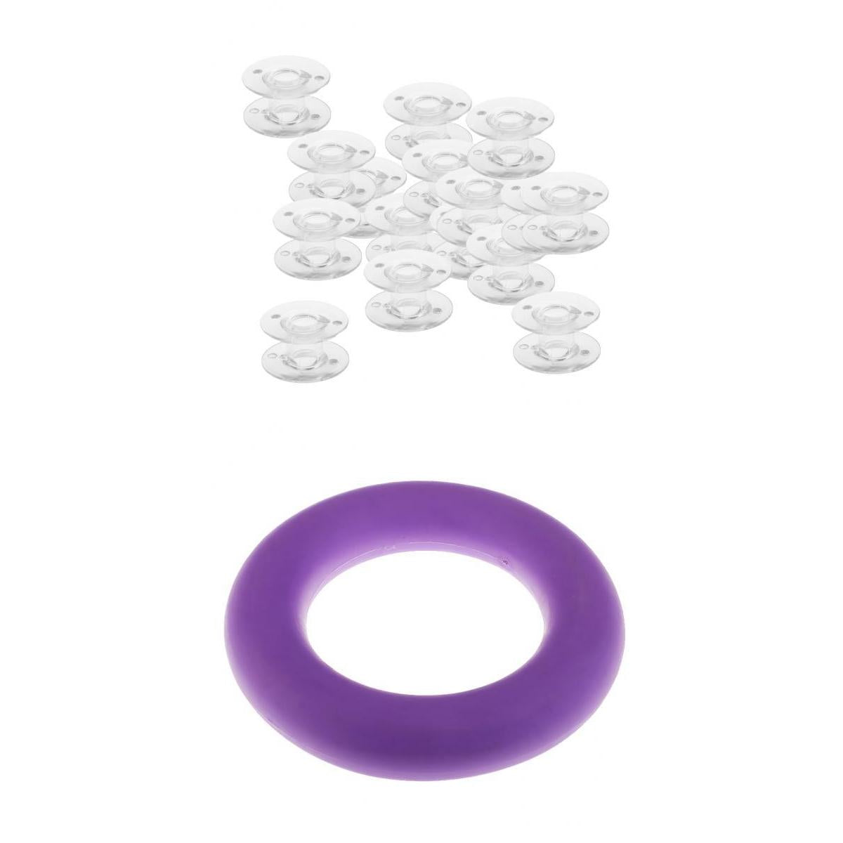 50 Pieces Plastic Bobbins and 1pcs Silicone Bobbin Organizer Holder Storage