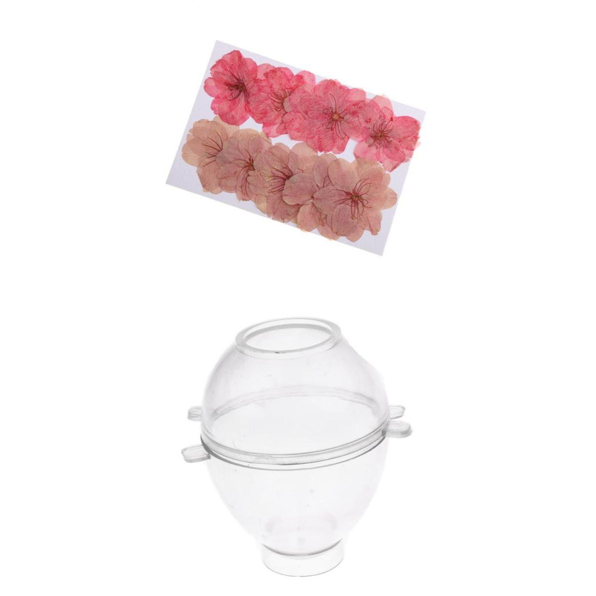 1 Set Egg Shape Candle Making Mould Sakura Dried Flower for Candle Making