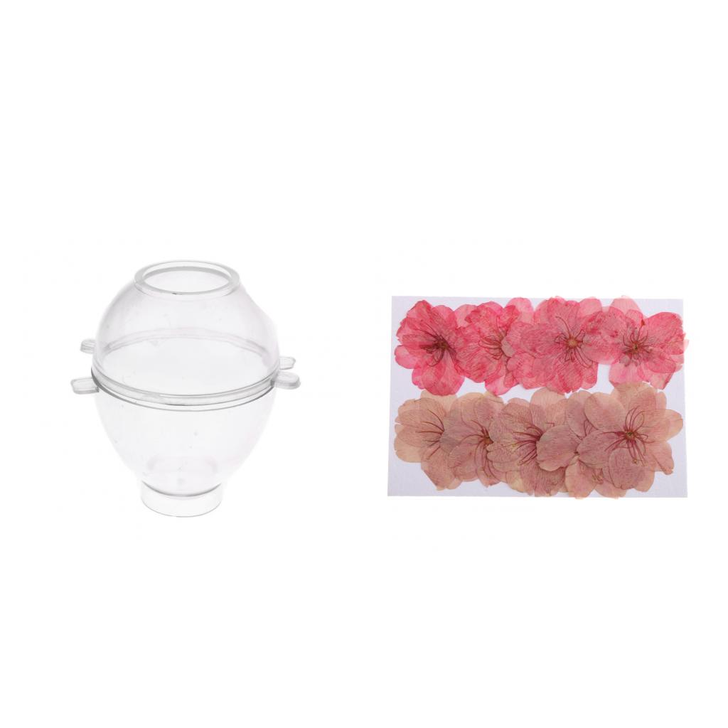 1 Set Egg Shape Candle Making Mould Sakura Dried Flower for Candle Making