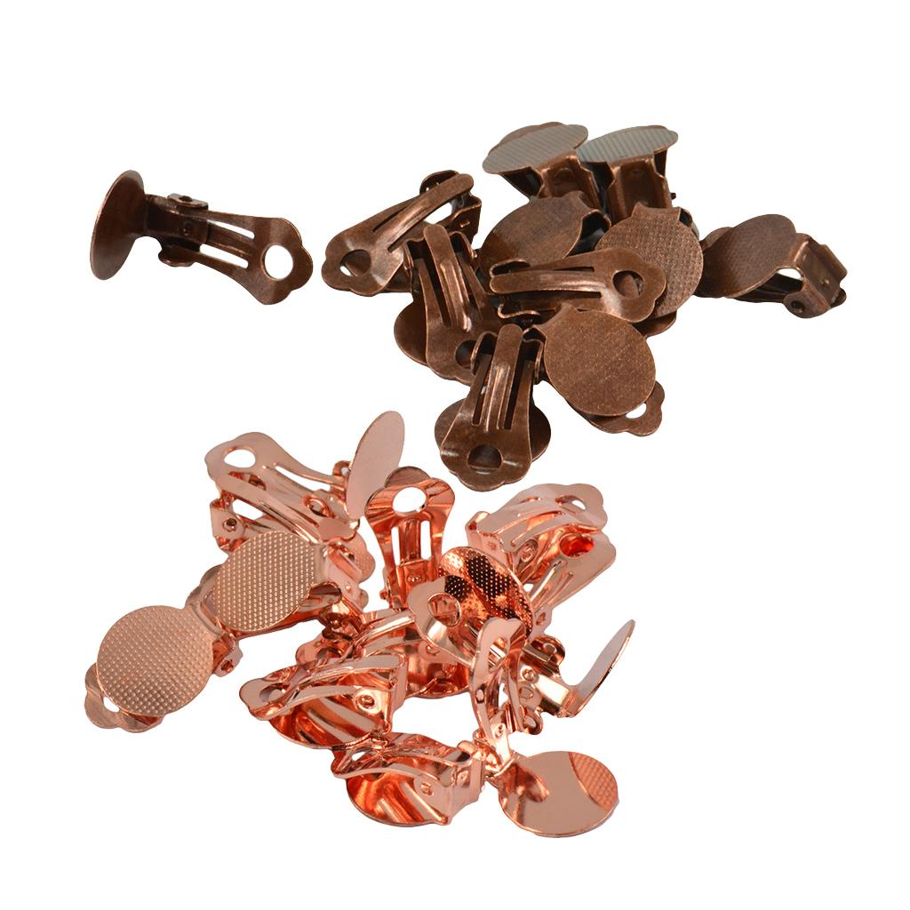 24 Pieces Clip On Earring with Pad for Gluing Findings DIY Jewelry Making