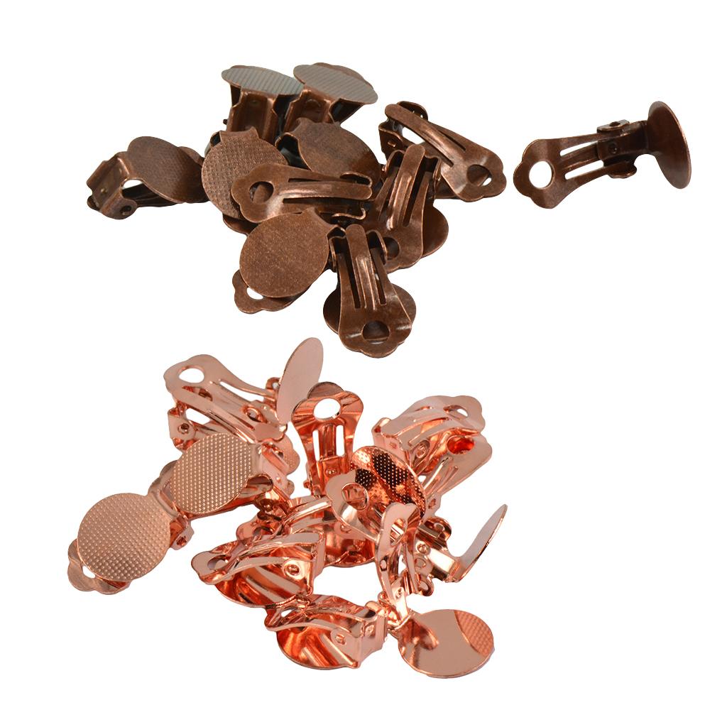 24 Pieces Clip On Earring with Pad for Gluing Findings DIY Jewelry Making