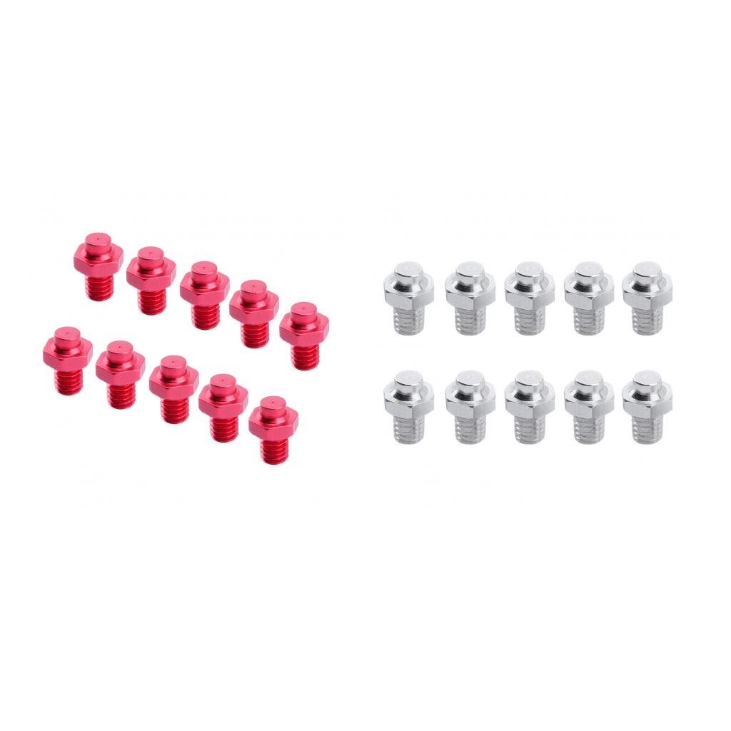 20pcs Bike Pedal Screws Mountain Bike Pedal Fixed Studs Anti-Slip Silver Red