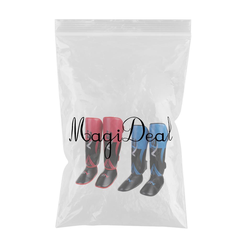 2 Pairs Shin Instep Pads MMA Leg Foot Guards Muay Thai Kick Boxing Guards