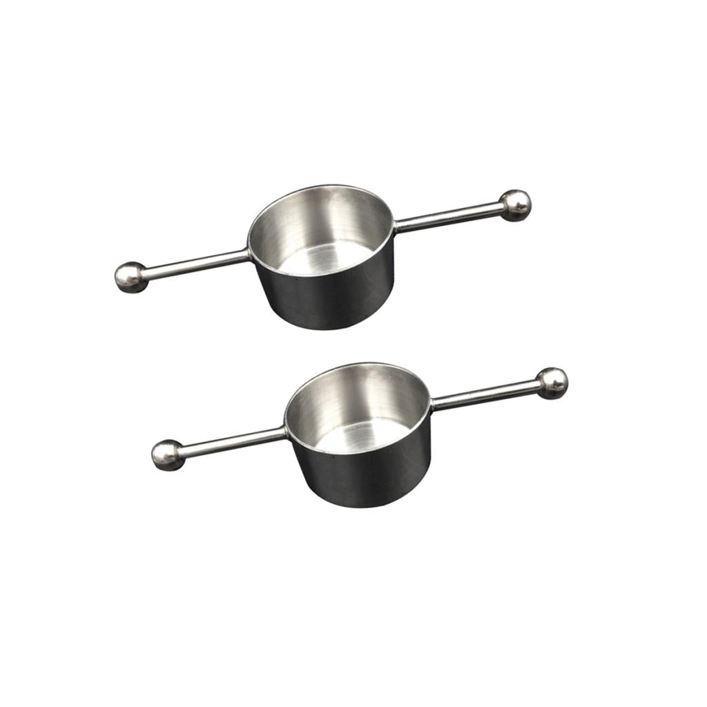 2 Pcs Single Stainless Steel Bar Jigger Measurer with Handles Bartender Tool
