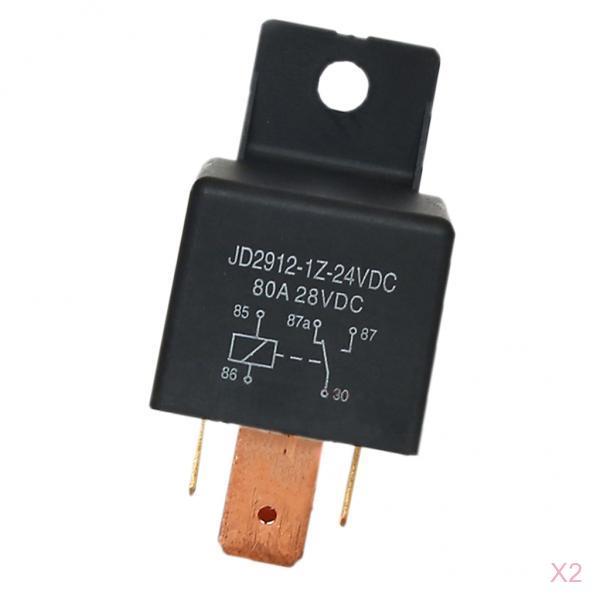 2 Pieces JD2912-1Z-24VDC Car DC28V 80A 5Pin Changeover Switch SPDT Relays