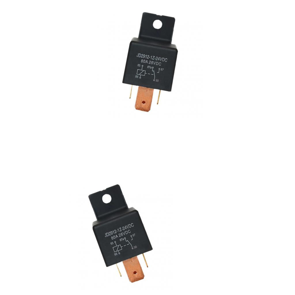 2 Pieces JD2912-1Z-24VDC Car DC28V 80A 5Pin Changeover Switch SPDT Relays