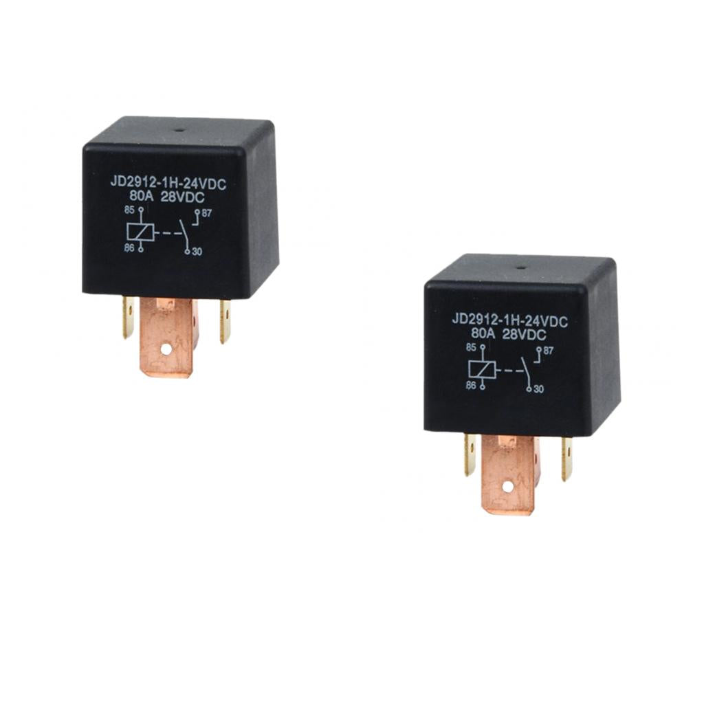 2 Pieces JD2912-1H-24VDC 28V 80A 4Pin Changeover Switch SPDT Relay for Car