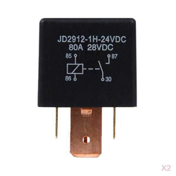 2 Pieces JD2912-1H-24VDC 28V 80A 4Pin Changeover Switch SPDT Relay for Car