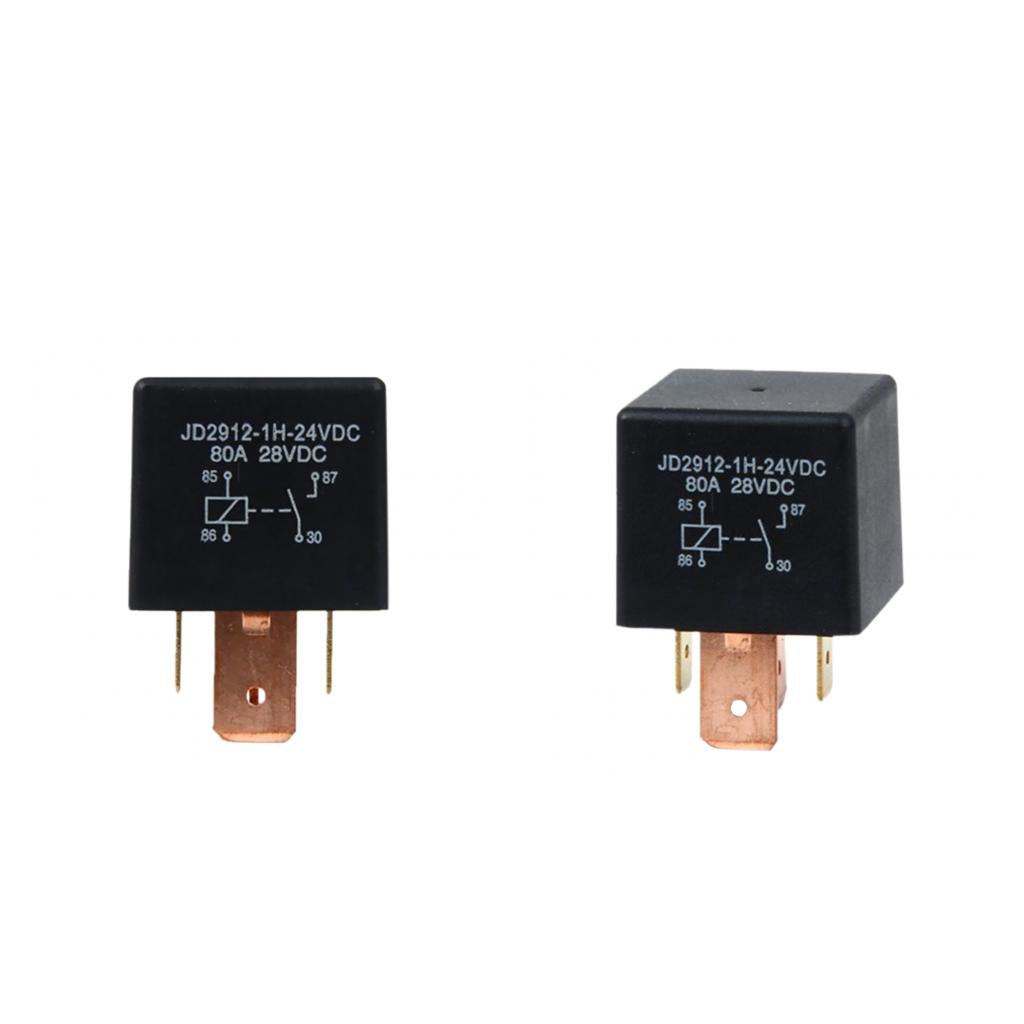 2 Pieces JD2912-1H-24VDC 28V 80A 4Pin Changeover Switch SPDT Relay for Car