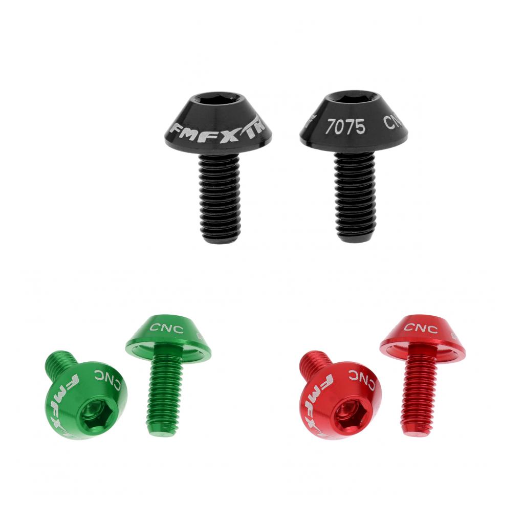 6pcs Lightweight Aluminium Water Bottle Cage Bolts Screws Green Black Red
